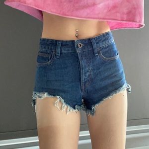 Free people high rise denim shorts